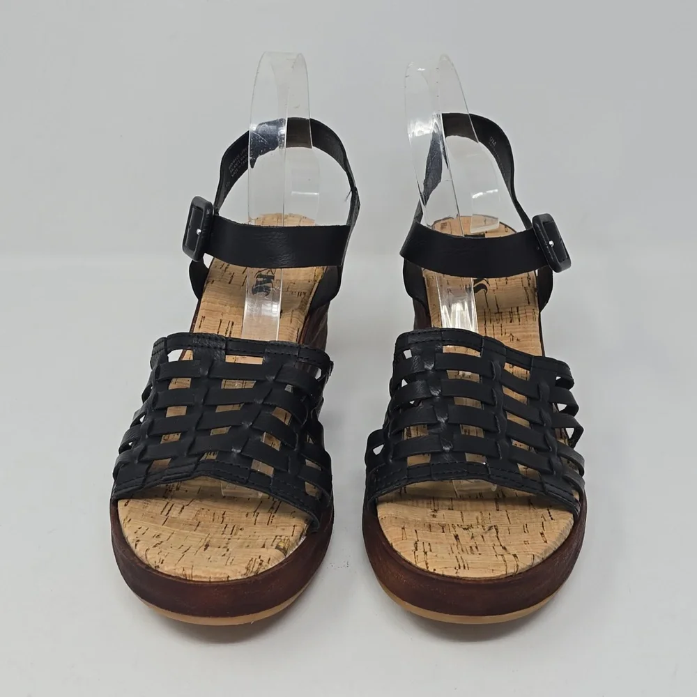 Kork Ease Marley Black Woven Platform Sandals Size 9